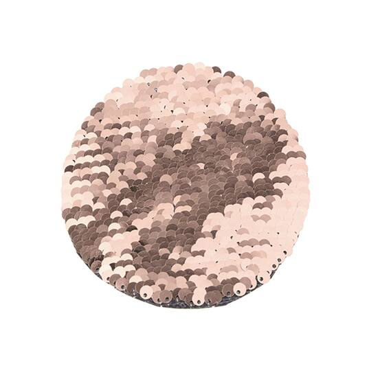 Craft Express 4" Round Champagne & White Sublimation Sequin Patches, 2ct.